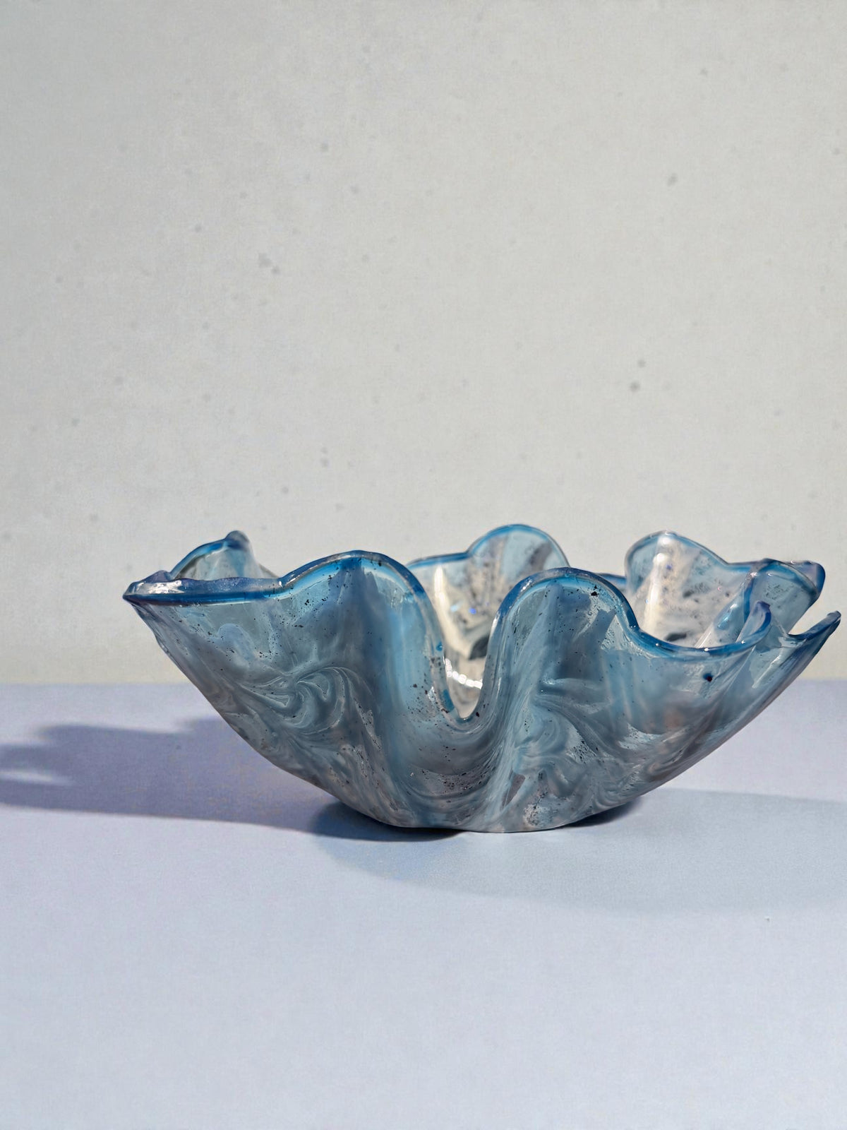 Blue and White Resin Flower Bowl