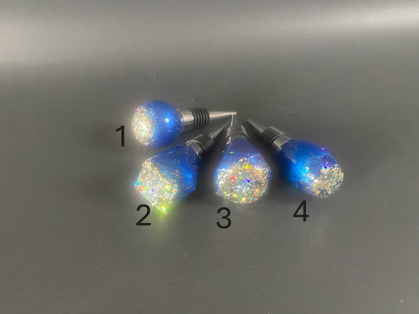 Dark Blue 'Megasparkle' Wine Stoppers
