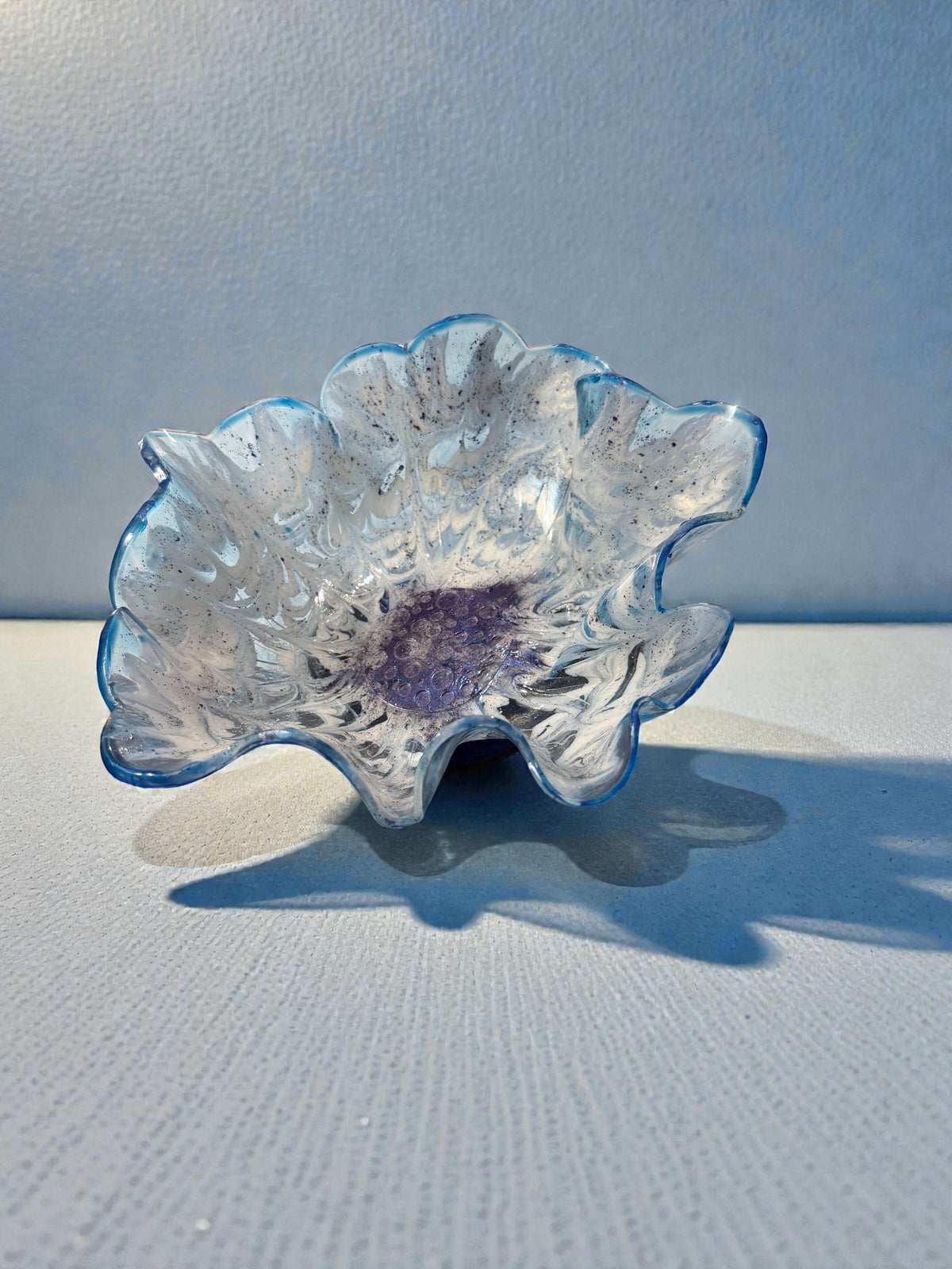 Blue and White Resin Flower Bowl