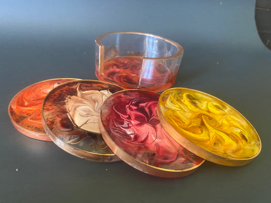 Fall Colors Coasters with Holder