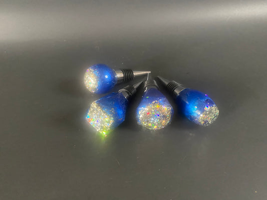 Dark Blue 'Megasparkle' Wine Stoppers