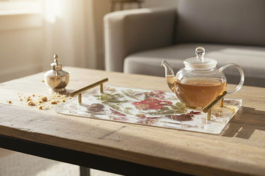 Pressed Flowers Serving/Vanity Tray