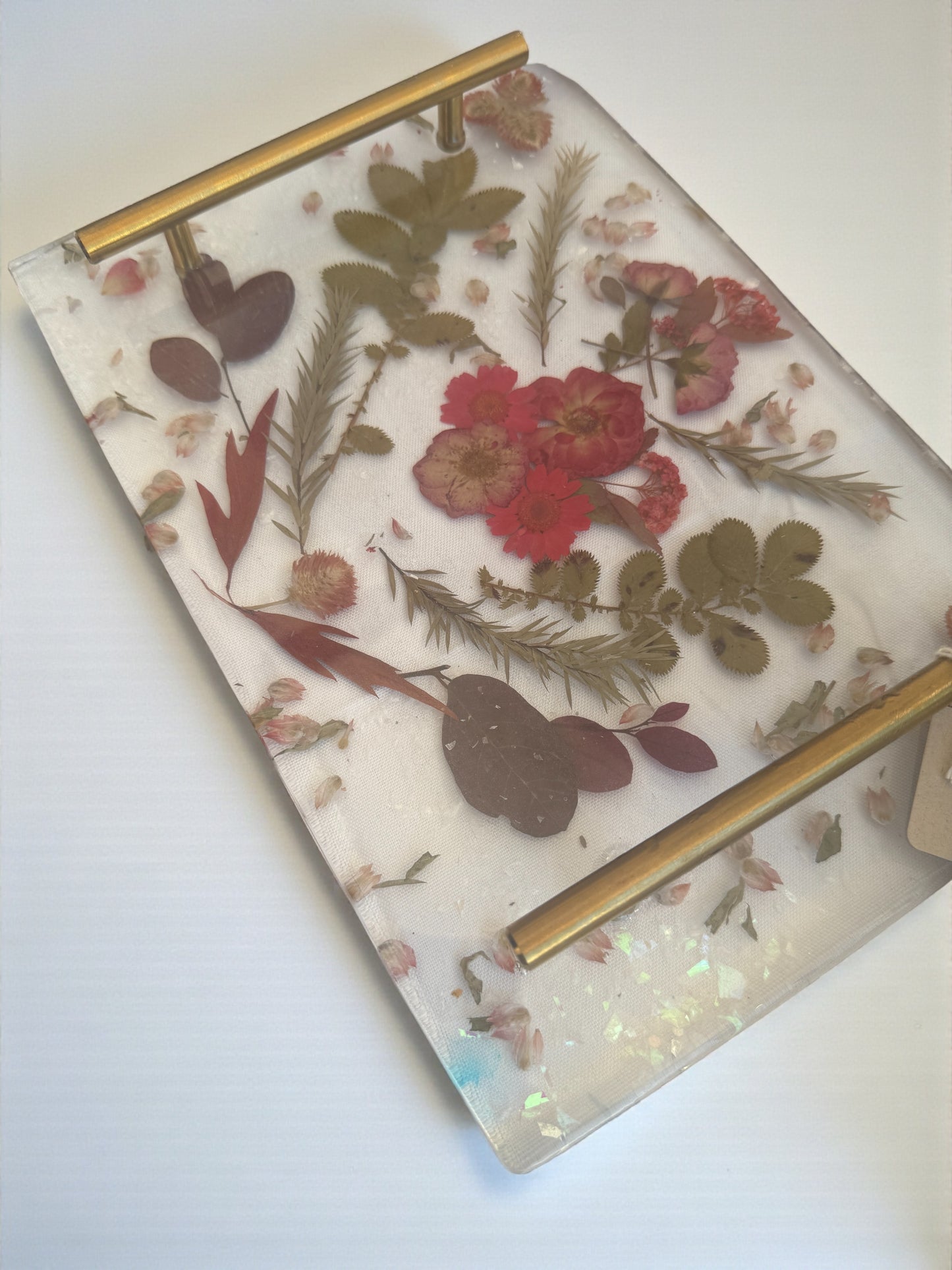 Pressed Flowers Serving/Vanity Tray