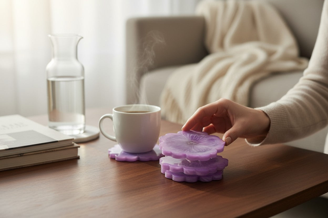 Purple Flower Coasters
