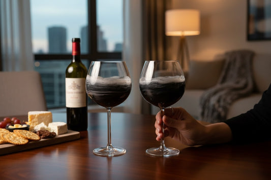 Black & White Wine Glasses - set of two